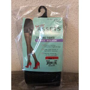 SPANX Size 1 Love Your Assets Textured Wish Bone Shaping Tights in Black